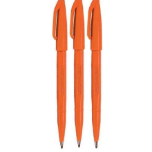 Pentel Oranje Originele Sign Pen S520 Fiber Tip Marker Pennen Kleur Fineliner 2mm Penpunt 1mm Lijnbreedte (Pack van 3)
