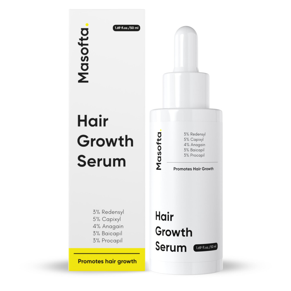 Masofta Hair Growth Serum For Promoting Hair Growth & Controlling Hair Fall With 3% Redensyl 5% Capixyl 4% Anagain 3% Procapil & Rosemary & Biotin