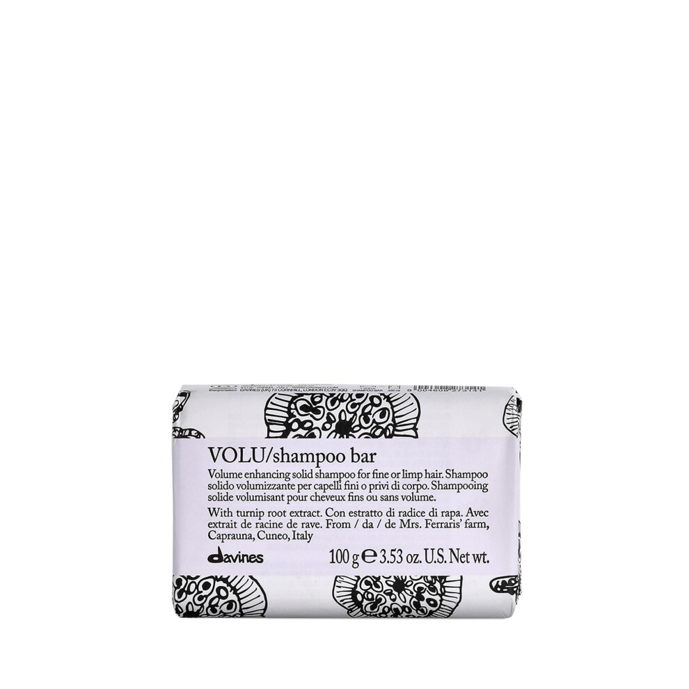 Davines Light Volu Shampoo Bar, Solid Cleansing To Add Ness And Softness, 100% Recyclable Wrapper, 100 G