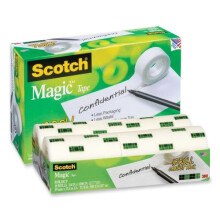 Scotch 810 Magic Photo-Safe Writable Self-Adhesive Invisible Tape With 1 In. Core, Matte Clear, Cabinet Pack 18