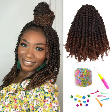 12 inch 8 pakjes Passion Twist gehaakt haar-voorgedraaid Passion Twists pre-looped gehaakte vlechten gemaakt van Boheems haar synthetische vlechthaar
