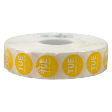 DayMark Safety Systems DuraMark IT110059 Giorno della settimana Etichetta permanente trilingue Marted? 3/4"""" Cerchio giallo (Rotolo da 2000)