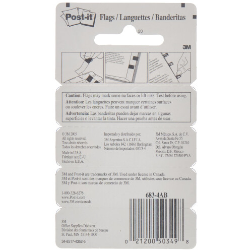 Post-It Flags .47"X1.7" 140/Pkg-Assorted Bright Colors 1