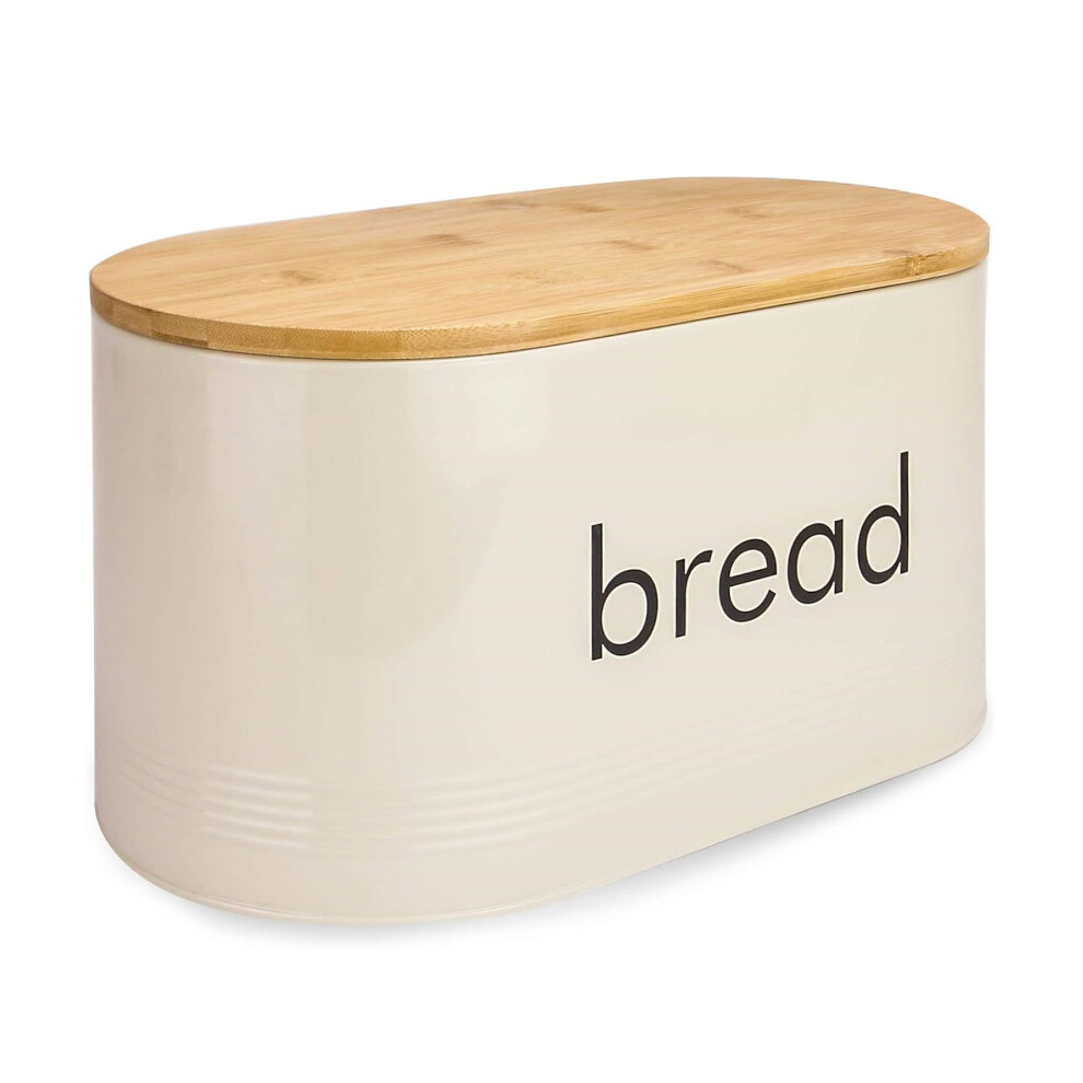 Magna Retail Kitchen Bread Bin With Bamboo Chopping Board Lid