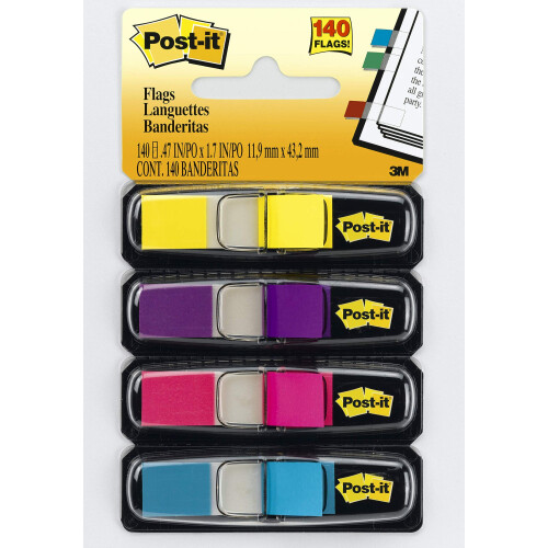 Post-It Flags .47"X1.7" 140/Pkg-Assorted Bright Colors