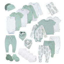HonestBaby Set regalo multipack 100% cotone organico per neonati Neonati maschietti unisex Jumbo Leaf Sage Newborn