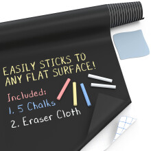 Kassa X-Large Chalkboard Tapet - Klar | 1,4 fod x 8 fod selvkl?bende papirrulle | Indeholder 3 mark?rer og viskel?der | Peel & Stick on a Wall Bo