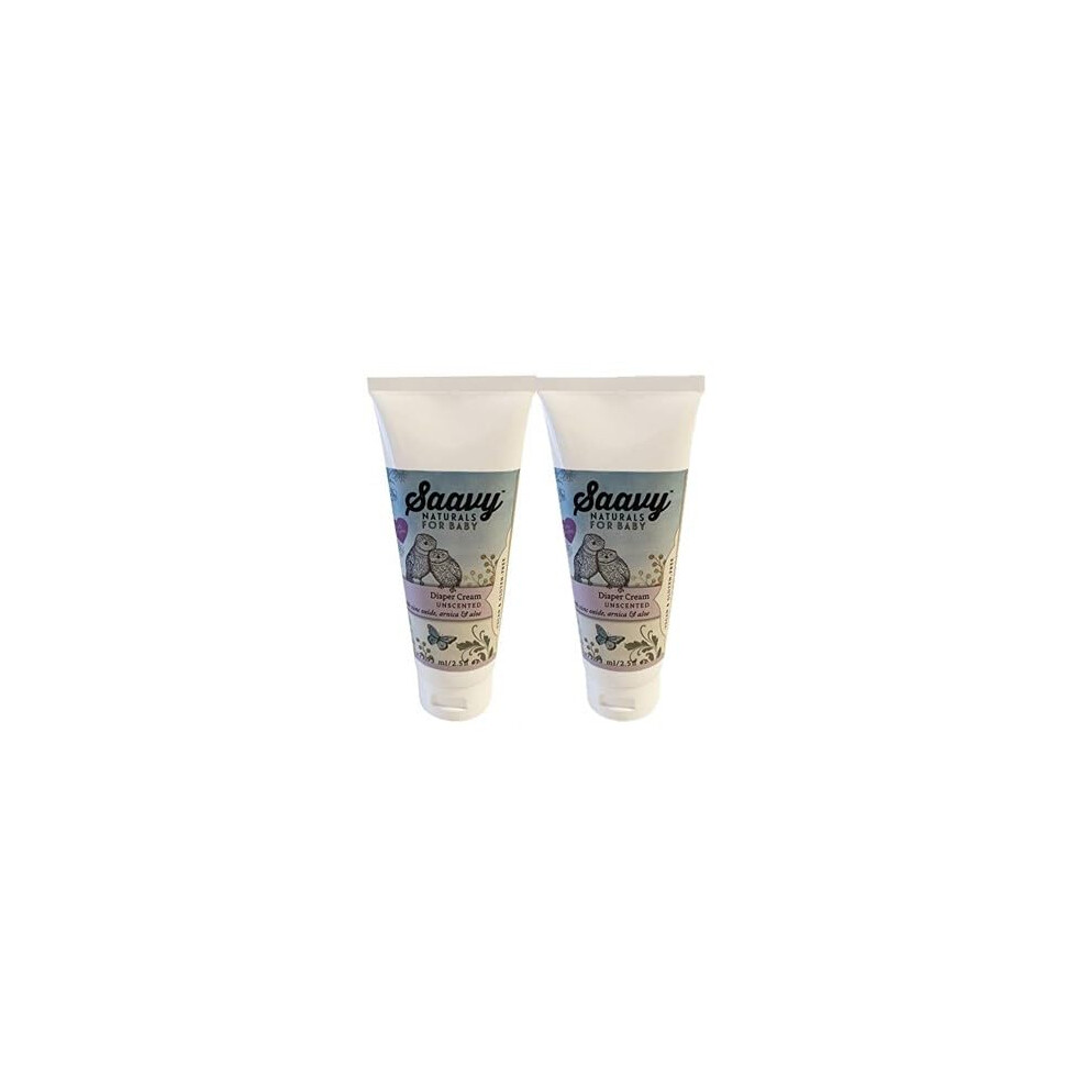 Saavy Naturals 2 Pack- Baby Diaper Cream | Organic Diaper Rash Ointment For Infant With Zinc Oxide Arnica & Aloe | Baby Shower Gifts | 2.5Oz Unscente