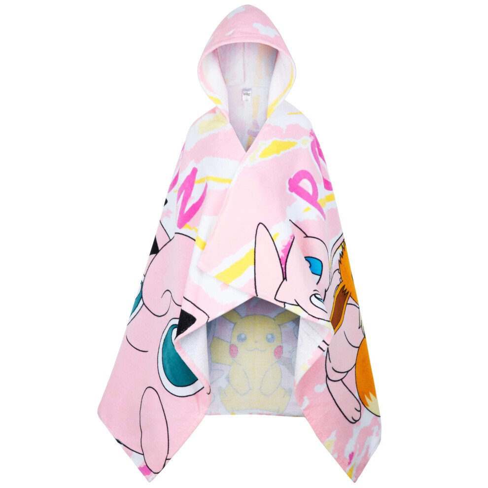 Pokémon Pokemon Hooded Kids Beach Towel Absorbent Changing Robe Cotton Poncho Bath Towels (Pink, 6-14 Years) - Image 3