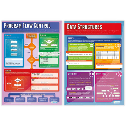 Daydream Education Computerprogrammeringsposters - Set van 9 - EXTRA GROOT 33” x 23.5” - Gelamineerd - Inclusief Interactieve Quizzen - STEM 1