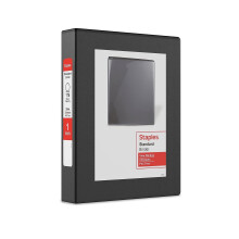 Staples 580917 1-Inch Standaard 5-1/2-Inch X 8-1/2-Inch Mini View Binder met Ronde Ringen Zwart