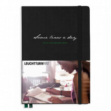 LEUCHTTURM1917 - Some Lines A Day - Taccuino con memoria per 5 anni - Diario con copertina rigida 366 pagine per 5 anni di voci (Nero)