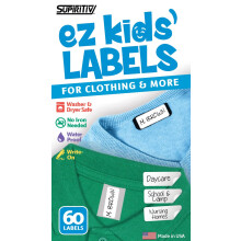 Ez kinderkledinglabels zelfklevend, strijkvrij, beschrijfbaar | Geweldig voor kinderen en volwassenen | Wasmachine- en drogerbestendig | Schoolkamp V