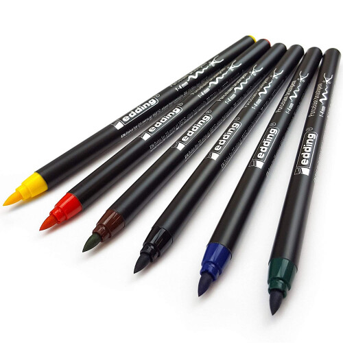 Edding 4200 Porcelain Brushpen Oven Bake Marker Pen (3 Assorted Sets) 1
