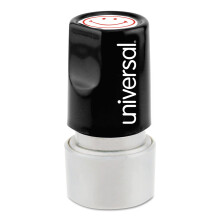 Universal UNV10080 voreingefrbter/wiederbeschreibbarer runder Smiley-Nachrichtenstempel rote Tinte