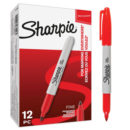 Sharpie Sharpie pysyvt merkit | Lihavoidut tiedot | Punainen muste | 12 merkkikyn