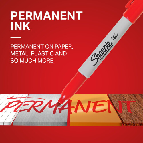 Sharpie Sharpie pysyvt merkit | Lihavoidut tiedot | Punainen muste | 12 merkkikyn 2