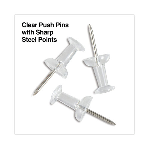 Universal UNV31306 3/8 in. Plastic Push Pins - Clear (400/Pack) 2
