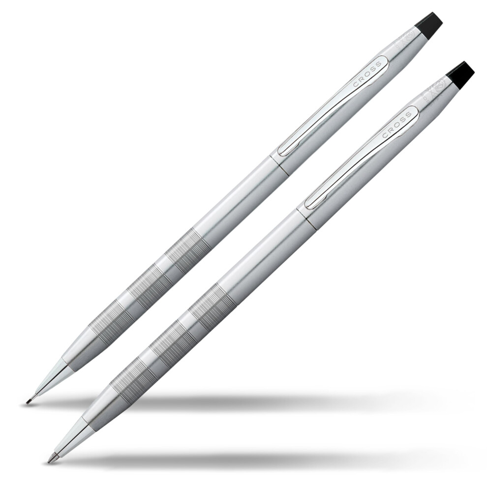 Cross Classic Century Satin Chrome Ballpoint Pen & 0.7Mm Pencil