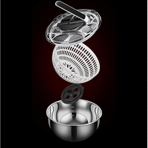 stainless Steel Salad Spinner Fruit Vegetable Quick Dryer Draining Salad Spinner 2