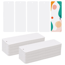 SBYURE 150 Pack DIY Craft witte bladwijzers blanco kartonnen bladwijzers voor string of kwastje DIY-projecten en geschenken Tags 5,5 x 2 inch