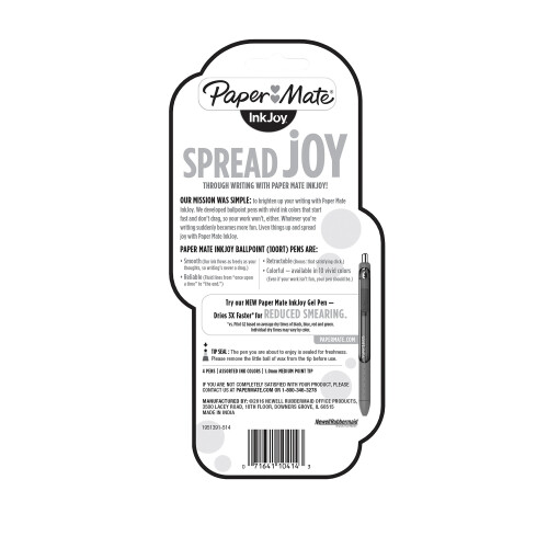 Paper Mate Paper Mate InkJoy 100RT infllbara kulspetspennor Medium Point Assorted 4-pack (1951391) 1