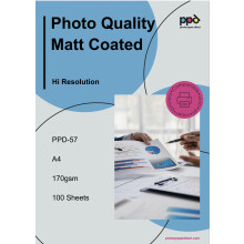 100 x A3 170gsm Matt Coated Inkjet Photo Quality Paper for High Resolution Prints PPD-57-100