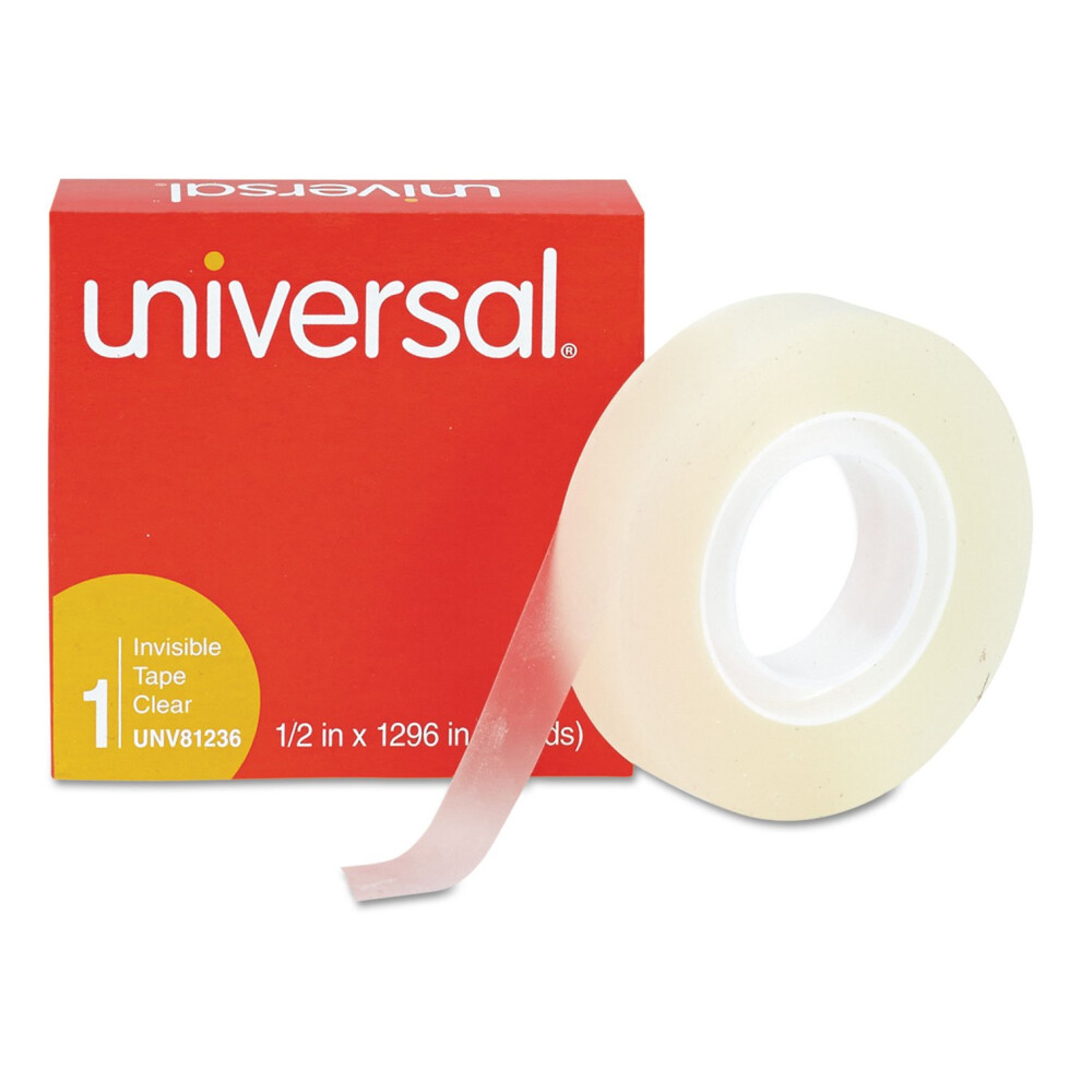 Universal 81236 Invisible Tape 1/2-Inch X 1296-Inch 1-Inch Core Matte Clear 1/Roll