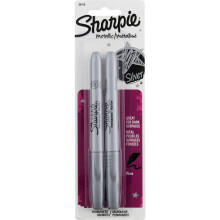 Sharpie 39108PP Fine Point Metallic Silver Permanent Marker 6 blisterfrpackningar med 2 markrer vardera fr totalt 12 markrer
