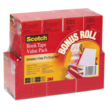 Scotch 845VP Nastro Riparazione Libri Multi-Pack, 1 1/2-Inch x 15yds, Core da 3-Inch, Trasparente, 8/Pacco