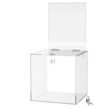 Marketingtartk 10 hvelykes, zrhat szavazurna, kiveheto 8,5"" x 11"" fejlctart, tltsz akril kocka adomnytart