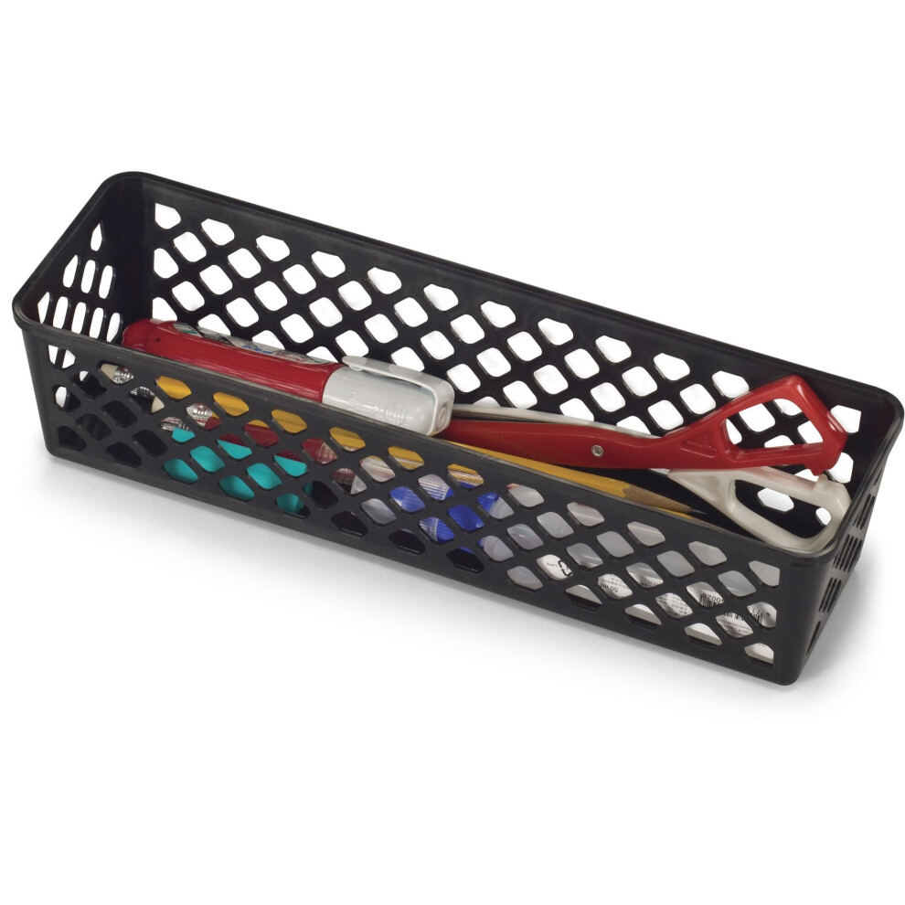 Photos - Other Office Equipment Officemate Recycled Supply Basket Plastic 10.13 x 3.06 x 2.38 Black 3/Pack 26200