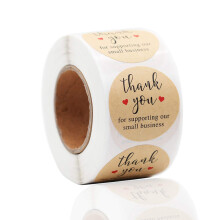 YOGET 1.5'' Bedankt voor het Ondersteunen van Onze Kleine Onderneming, Kraft Papier Bedankt Stickers, 500 Labels per Rol