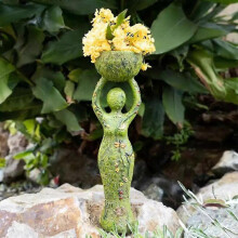goddess Lamp Light Holder Pastoral Garden Tabletop Tealight Resin Statue Art Crafts Dcor