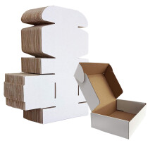 HORLIMER Versandkartons, 17,8 x 12,7 x 5,1 cm, Set mit 25 weißen Wellpappkartons, Literaturversand