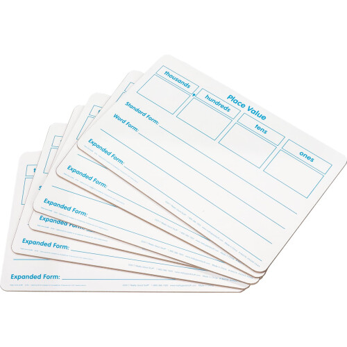 Rigtig gode ting Basic Place Value Dry Erase Boards - 6 Boards 1
