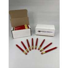 Rode golfpotloden met gum - Half klaslokaal Pew Short Mini Small Non Toxic - Hexagon Sharpened #2 Pencil Color - Red Pkg van 36 Pocket Pencils