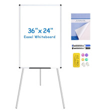 VIZ-PRO Cavalletto per lavagna bianca 36 x 24 pollici Lavagna portatile cancellabile a secco regolabile in altezza con supporto per lavagna a fog