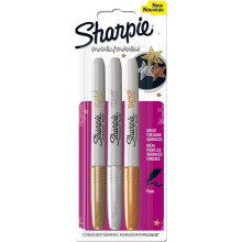 Sharpie Fine Point Permanent Marker - Diverse metalliska frger (paket med 3)
