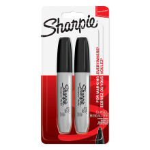 Sharpie Permanent Markers | Mejselspets | Svart | 2 Rkna