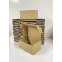 RongYangTong 50 Pack 6x4x3 tuuman ruskeat aaltopahvilaatikot - aaltopahvista valmistetut postilaatikot pienyritysten pakkauksiin ja lahjaesittelyyn