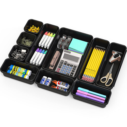 Simple Houseware Interlocking Desk Skuffe Bins Organizer 42 Packs Sort