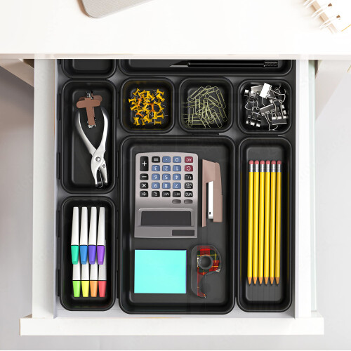 Simple Houseware Interlocking Desk Skuffe Bins Organizer 42 Packs Sort 1