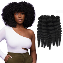 Darling Flexi Rod Krullen 2X Haarextensies, (1 pak van 2x per pak), Natuurlijk & Zacht Textuur, Fluffy Wand Krul, 14 Inch, #1B