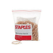 Staples Rubber Bands, #19 Band Grootte, 1mm Dikte, Herbruikbare Opbergzak, 1.500-Pack, Beig