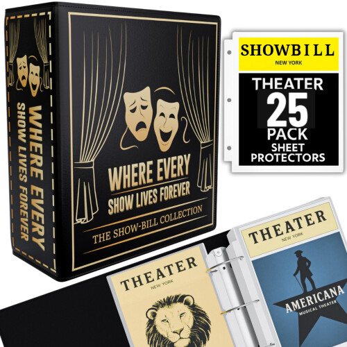 Carpeta para programas de Broadway con fundas, organizador de carpetas para programas de teatro y programas de espectculos, regalos para program
