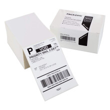 PACKZON 4x6 Inch Direct Thermal Labels, Fanfold Verzendlabels voor Thermische Printers