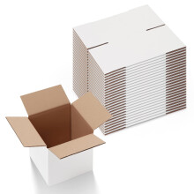 Calenzana 6x6x6 tommer forsendelses?sker S?t med 25 hvid b?lgepapkasse til pakning af postforsendelser til sm? virksomheder