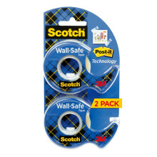 Scotch Wall-Safe-Klebeband, 2 Spenderrollen, Sticks, entfernt sicher und unsichtbar, entworfen fr die Prsentation von Fotos, sicher 3/4 Zoll x