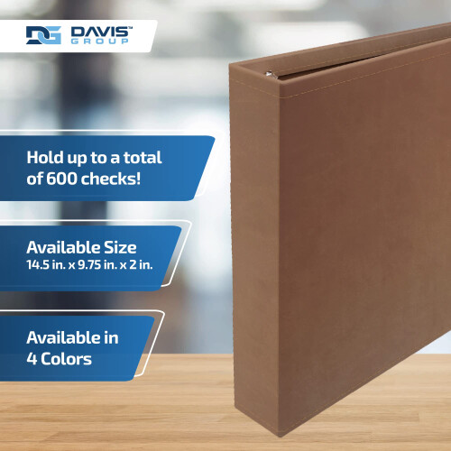 Davis Group 3UPAM-09 3up US Check Binder - Tan 2
